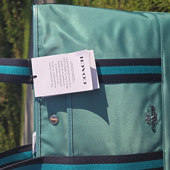 Coach Ellis Tote Recycled Nylon teal - Picture 5 of 11